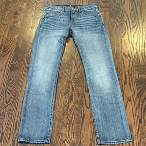 7 For All Mankind Men’s Light Blue Distressed The Straight Jeans Size 30” x 32”